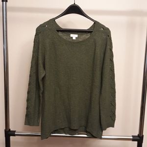 Green knit sweater